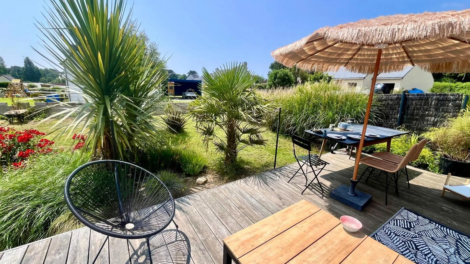 Sozen - Maison Bois Recente, Lumineuse Avec Terrasse Et Grand Jardin, Proche Des Plages Tréogat Ferienhaus